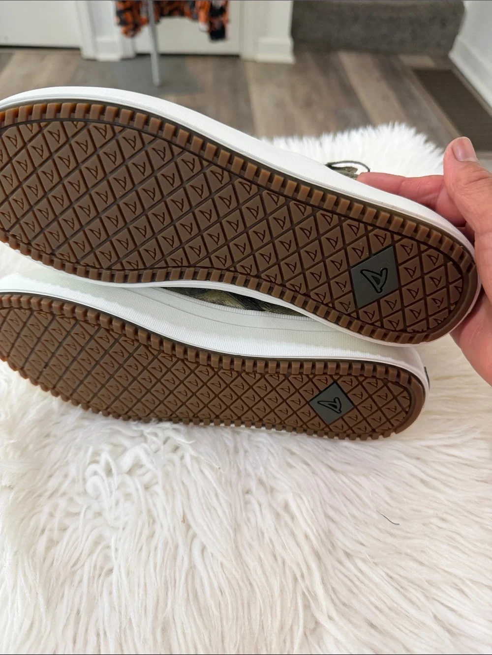 Sperry Camouflage Gold and Olive Slip-On Flats Size 7.5 NWOT